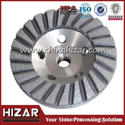 High Quality 100mm Aluminium Turbo Diamond Cup Wheel for floor grinding